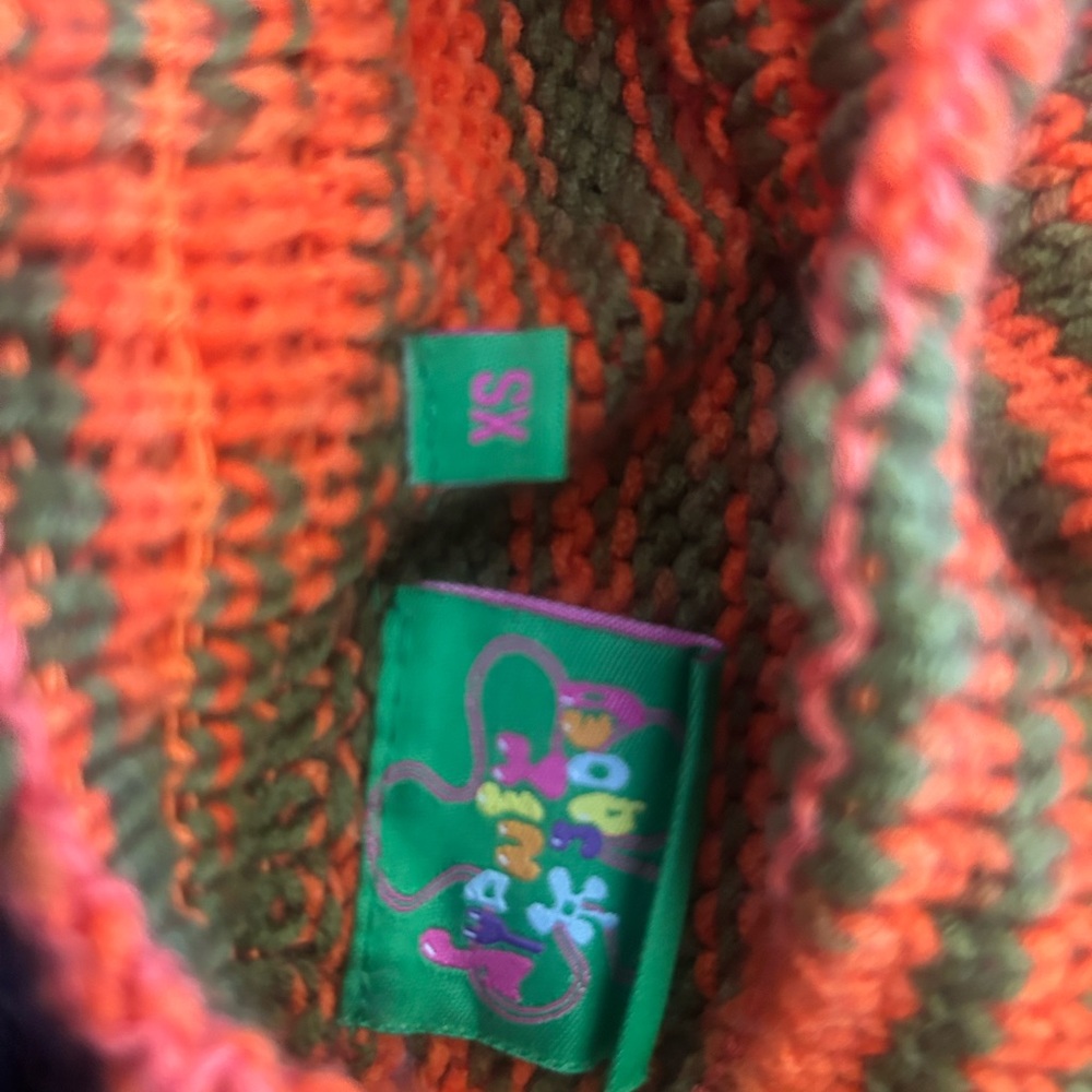 Jaded London Orange and Green Knit Skirt